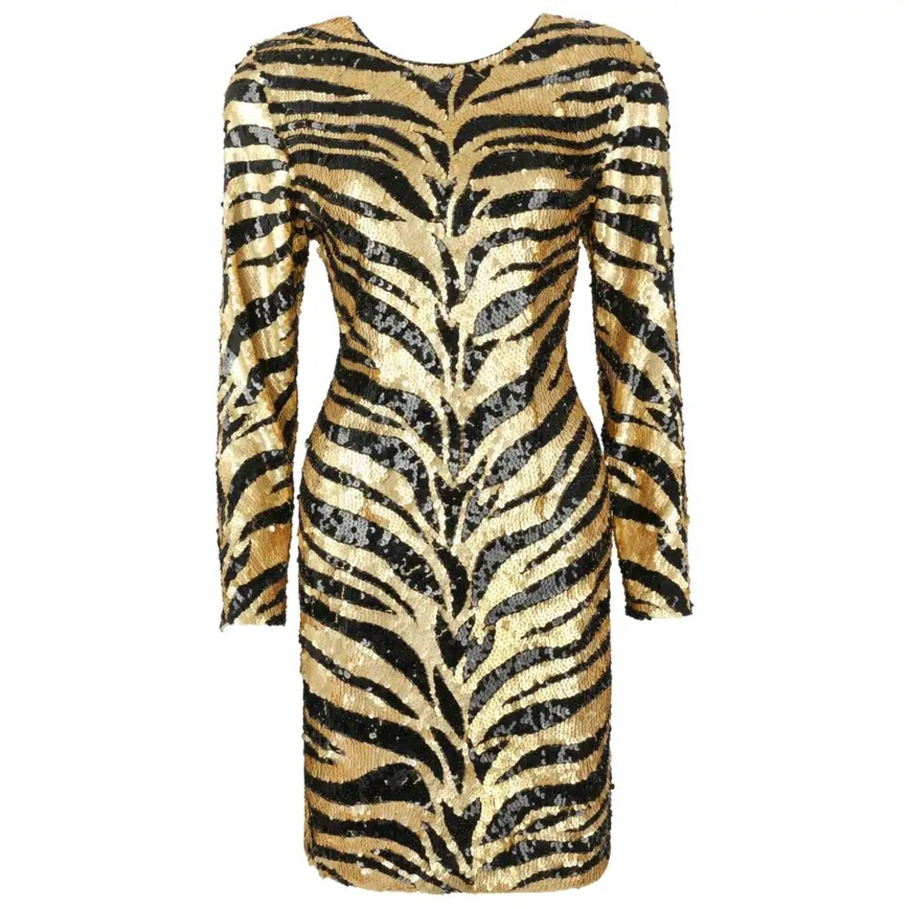Lillie Rubin sequined Tiger print dress
